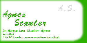 agnes stamler business card