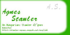 agnes stamler business card